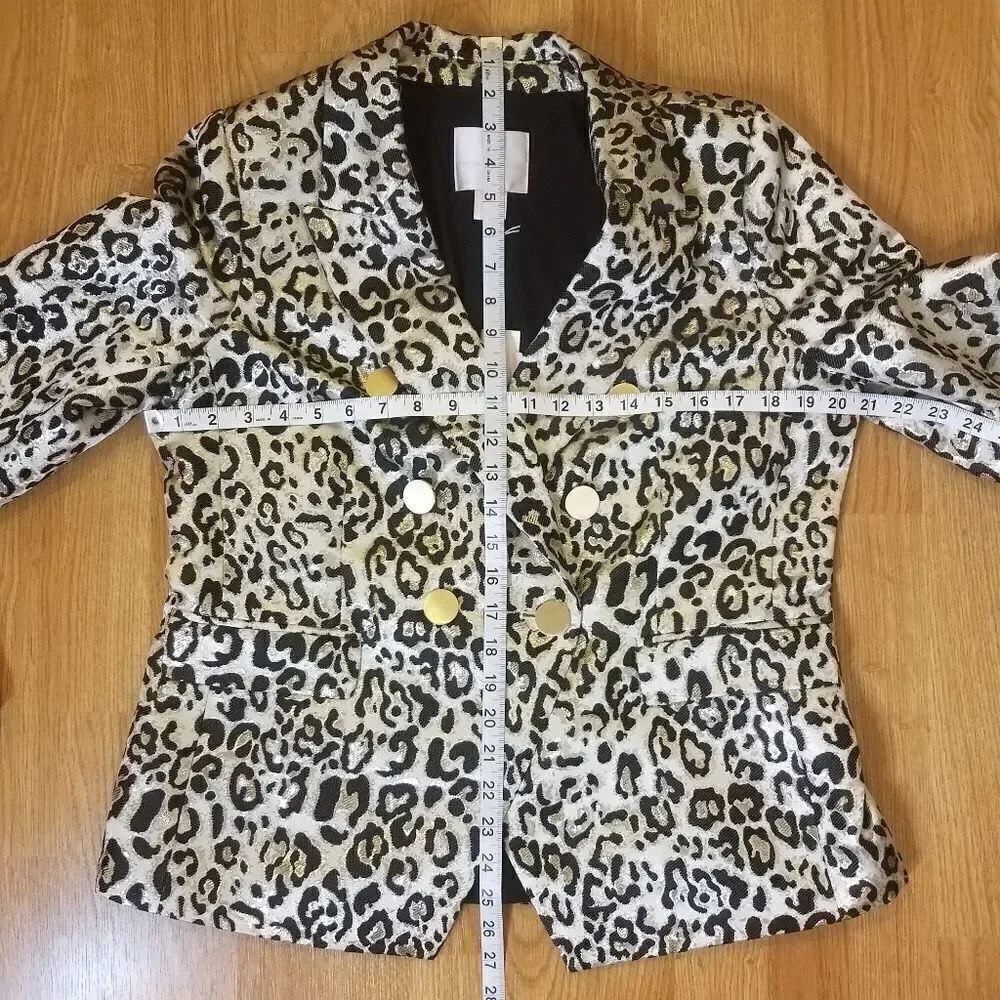 Rachel Parcell Metallic Leopard Blazer sz Large - Picture 9 of 12
